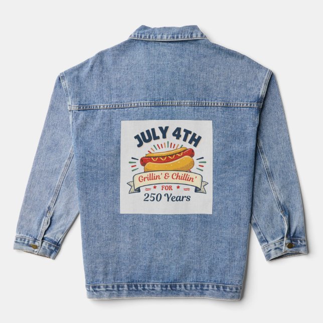 Independence Day July 4th Unique Denim Jacket (Back)