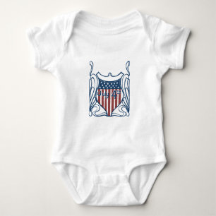 Independence Day July 4th Vintage Shield w/Stars Baby Bodysuit