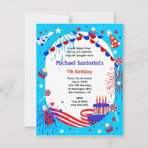 Independence Day Kid's Birthday Party Invitation