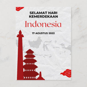 INDEPENDENCE DAY OF INDONESIA POSTCARD
