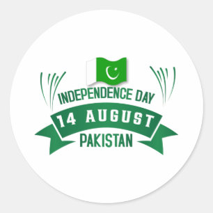 Independence Day Pakistan 14 August Pakistan Flag  Classic Round Sticker