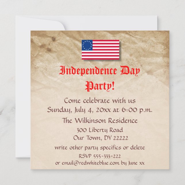 Independence Day Party Invitation (Front)