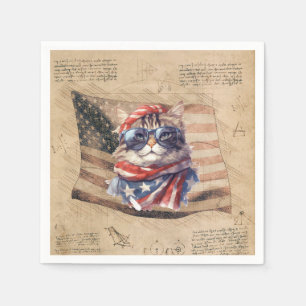 Independence day Patriotic American flag 4th July  Napkin