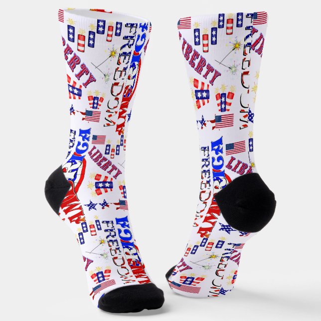 Independence Day Patriotic Socks (Angled)
