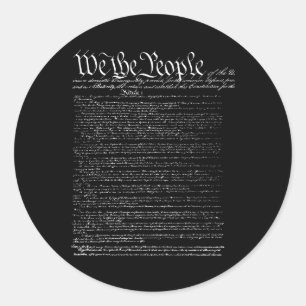 Independence Day Preamble Of The Constitution We T Classic Round Sticker