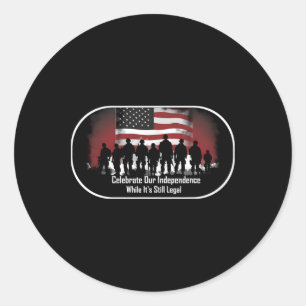Independence Day Proud American  Classic Round Sticker