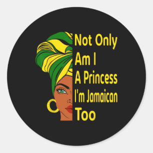 Independence Day Proud Jamaican Women Melanin Classic Round Sticker