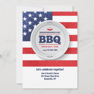 Independence Day Red, White and Blue Invitation