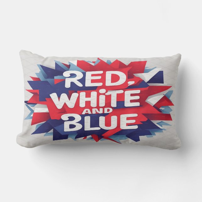 Independence Day, Red White & Blue Lumbar Cushion (Front)