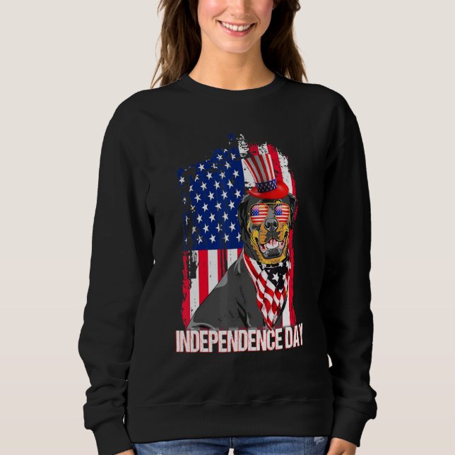 Independence Day Rottweiler Flag 4th July Sweatshirt (Front)