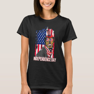Independence Day Rottweiler Flag 4th July T-Shirt