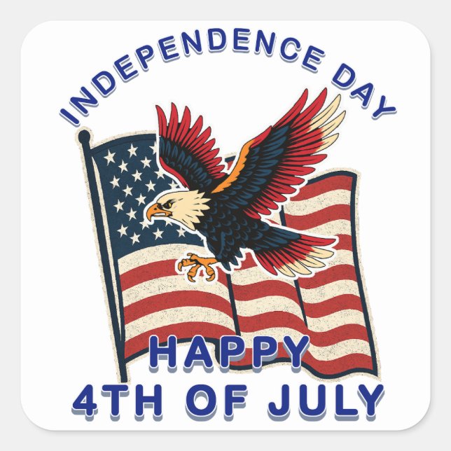 Independence day square sticker (Front)