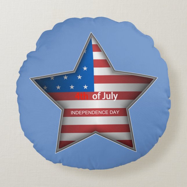 Independence Day Star Round Cushion (Front)
