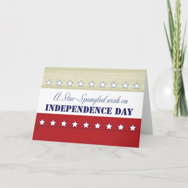 Independence Day, Star Spangled Wish, Red, White, Card (Front)