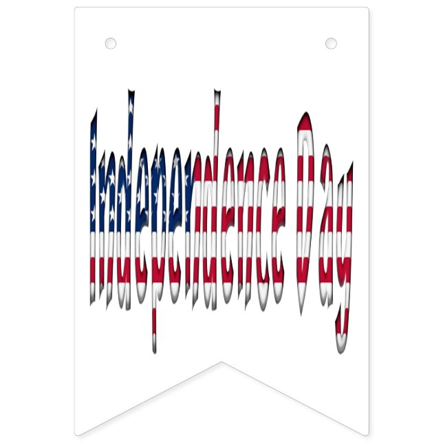 Independence Day Stars and Stripes USA Typography Bunting (First Flag)