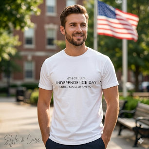 INDEPENDENCE DAY Stylish Font T-Shirt