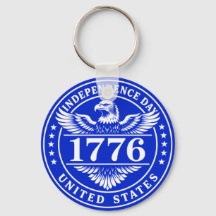 Independence Day United States Eagle Badge Key Ring