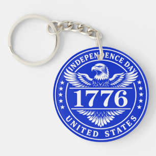 Independence Day United States Eagle Badge Key Ring