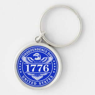 Independence Day United States Eagle Badge Key Ring
