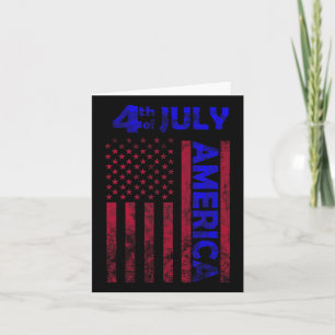 Independence Day Usa America Flag 4th Of July Happ Card