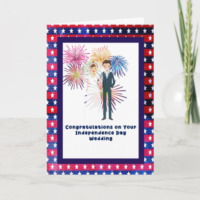 Independence Day Wedding Congratulations Card (Front)