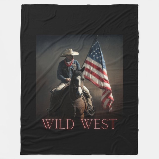 independence day, wild west, cowboy, 4th of july fleece blanket (Front)