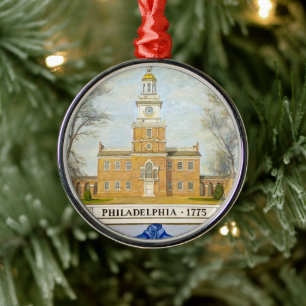 Independence Hall, 1775 Metal Tree Decoration