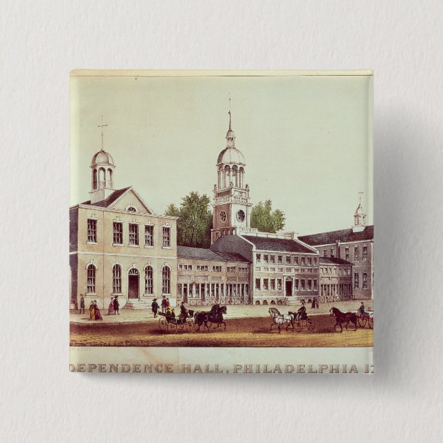 Independence Hall, Philadelphia 15 Cm Square Badge (Front)