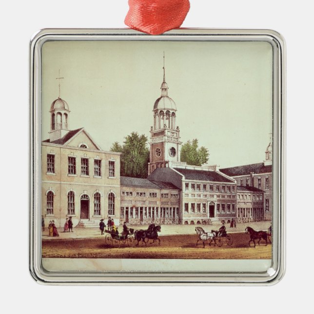 Independence Hall, Philadelphia Metal Tree Decoration (Front)