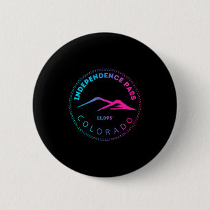 Independence pass elevated colorado mountain neon  6 cm round badge