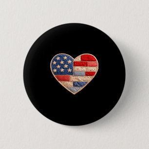 Independence patriotic american flag heartIndepend 6 Cm Round Badge