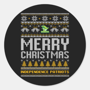 Independence Patriots Logo Merry Christmas Ugly Sw Classic Round Sticker