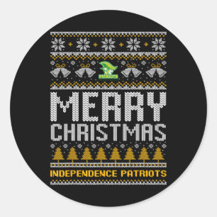 Independence Patriots Logo Merry Christmas Ugly Sw Classic Round Sticker