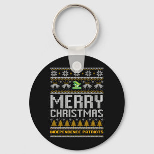 Independence Patriots Logo Merry Christmas Ugly Sw Key Ring