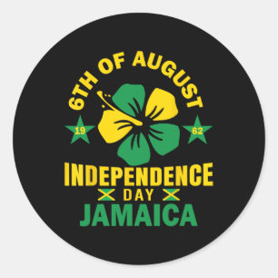 Independence Shirt 6th August 1962 Jamaican Flag  Classic Round Sticker