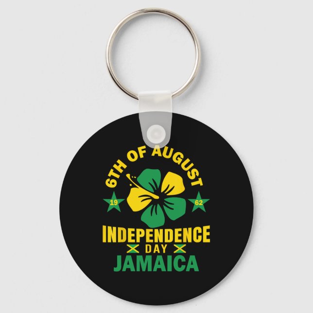 Independence Shirt 6th August 1962 Jamaican Flag  Key Ring (Front)