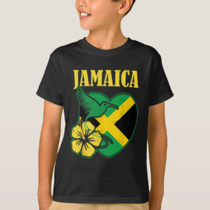 Independence Shirt Jamaican Flag Flower And Bird
