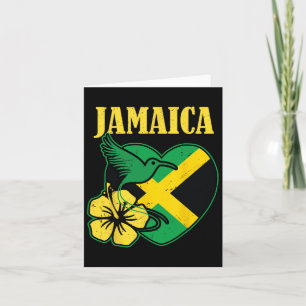 Independence Shirt Jamaican Flag Flower And Bird  Card