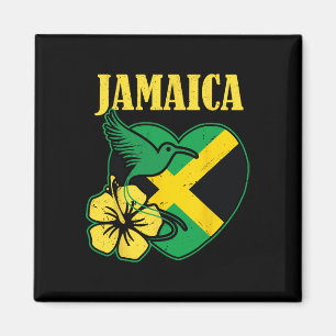 Independence Shirt Jamaican Flag Flower And Bird Magnet