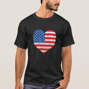 Independence Us Flag Heart American Flag 4th Of Ju T-Shirt