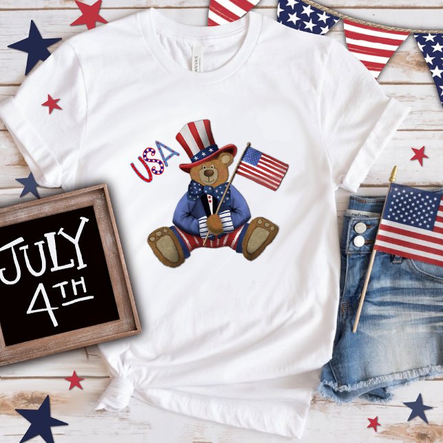 Independence USA Cute Bear Inspirivity  T-Shirt (Creator Uploaded)