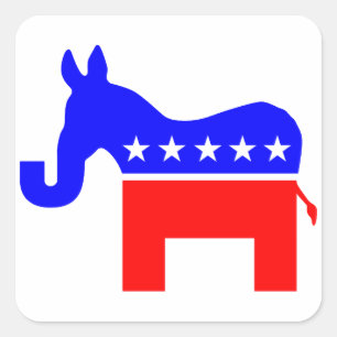 INDEPENDENT & BIPARTISAN - Donkey/Elephant Hybrid Square Sticker