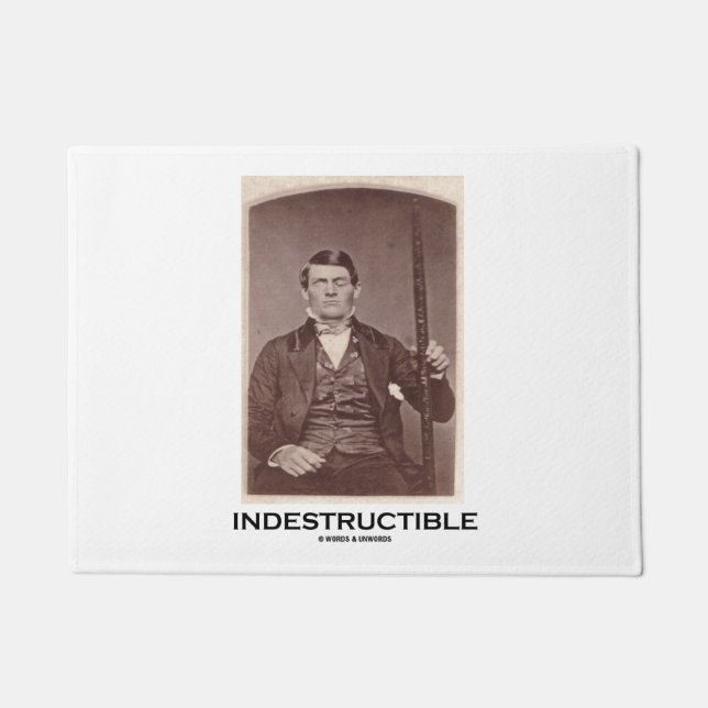Indestructible Phineas Gauge Psychology Humour Doormat (Front)
