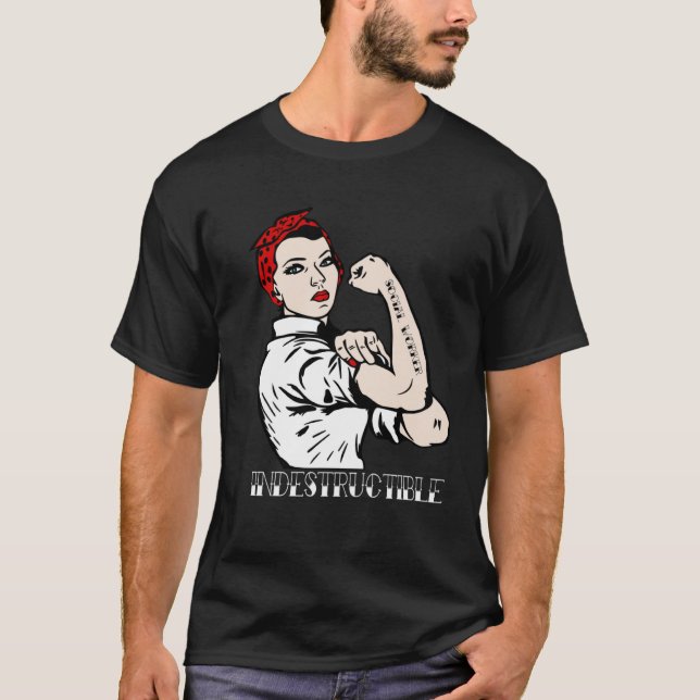 Indestructible Social Worker Pin Up T-Shirt (Front)