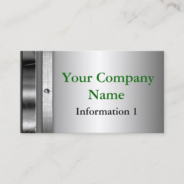 Indestructible Steel Metal Look Business Cards (Front)