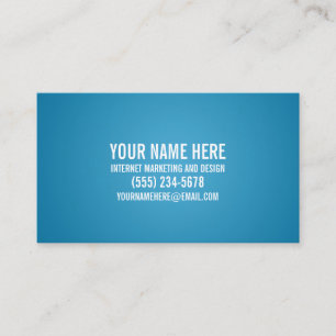 Indestructible Typographic Business Card in Blue
