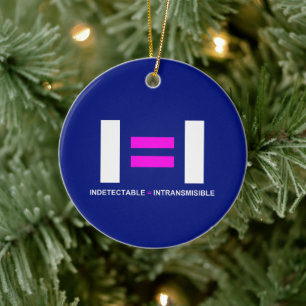 Indetectable es igual a Intransmisible VIH Ceramic Tree Decoration