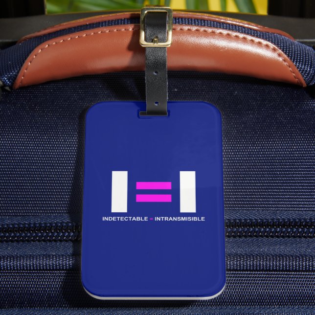 Indetectable es igual a Intransmisible VIH Luggage Tag (Front Insitu 2)