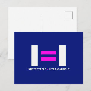 Indetectable es igual a Intransmisible VIH Postcard