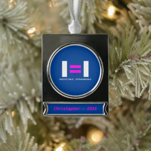Indetectable es igual a Intransmisible VIH Silver Plated Banner Ornament